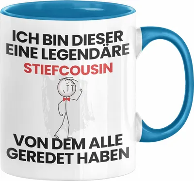 Produktbild von Stiefcousin Geschenk Tasse Lustige Geschenkidee Geburtstag für Stiefcousin Ich Bin Dieser Legendäre Stiefcousin Von Dem Alle Geredet Haben Kaffee-Becher (Blau)
