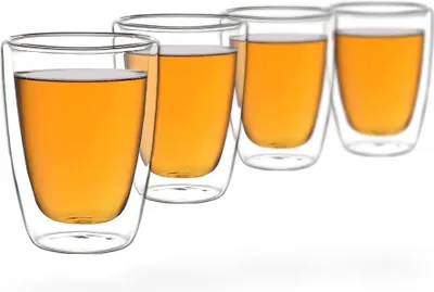 Produktbild von Melina doppelwandige Gläser / Trinkbecher / Thermogläser, 4 Teegläser je 200ml, Borosilikatglas