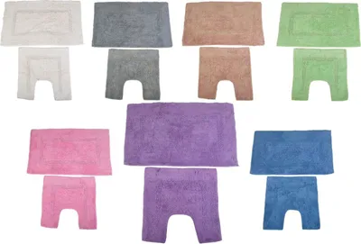 Produktbild von 2tlg.Badgarnitur Badematte Badläufer Läufer Vorleger WC-Garnitur Badteppich, Farbe:creme