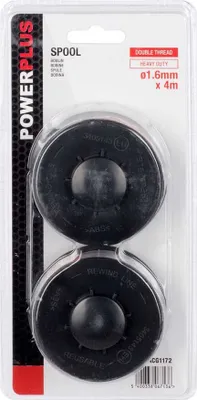 Image de Fil de coupe Powerplus, compatible avec les modèles Powxg30033/xg30035, pour tondeuse à fil. Lot de 2 pièces, couleur argent. Taille unique