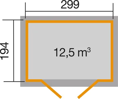Produktbild von WEKA 323.3020.20400 Gartenhaus/Blockbohlenhaus Trend mit Doppeltür ; Größe: 3 ; Farbgebung: Naturbelassen ; Wandstärke: 19 mm ; Maße (LxBxH): 299 cm x 194 cm x 232 cm ; Seitenwandhöhe: 186 cm