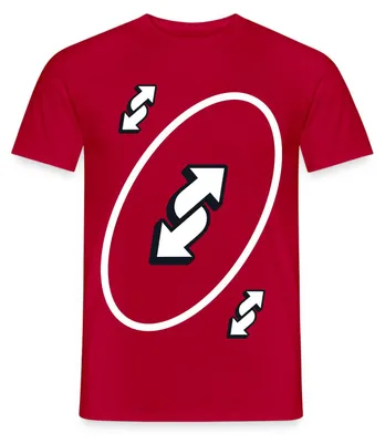 Produktbild von Spreadshirt UNO Karten Kostüm Richtungswechsel-Karte Karneval Männer T-Shirt, XXL, Rot