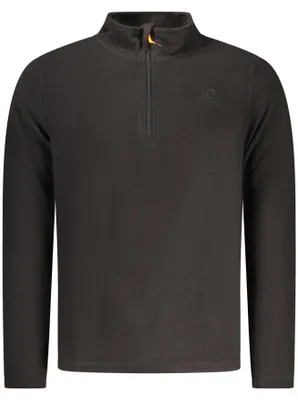 Produktbild von Stylisches Herren-Sweatshirt: Schwarz, Langarm, Halb-Reißverschluss