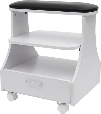 Productafbeelding van Voetenbad kruk - Pedicure trolley - Nagelverzorging thuis - Met opbergruimte - 52 x 41 x 55 cm - Roze