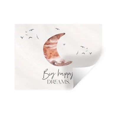 Produktbild von MuchoWow® Wandtattoo Wandsticker Wandaufkleber Kinder - Sprichwörter - Große glückliche Träume - Jungen - Mädchen - Aquarellieren 40x30 cm Selbstklebend und Repositionierbar - Faltenfrei