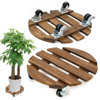 Obrázek produktu pro Kulaté podložky pod květináče, 2 kusy, 30 x 30 cm, nosnost 100 kg