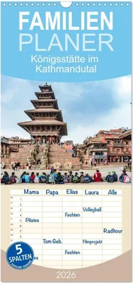 Produktbild von Familienplaner 2026 - Königsstätte im Kathmandutal mit 5 Spalten (Wandkalender, 21 x 45 cm) CALVENDO