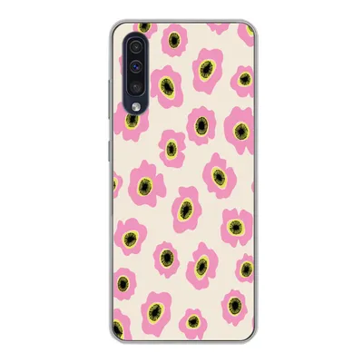 Produktbild von MuchoWow® Handyhülle Schutzhülle Hülle für Samsung Galaxy A30s Blume - Muster - Abstrakt Silikon Softcase Handy Hülle - Karteninhaber - Geburtstag Teenager