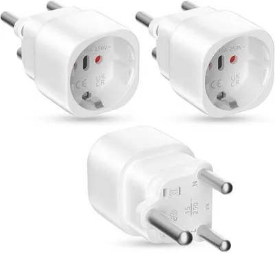 Productafbeelding van Reisadapter Zuid-Afrika - 3 Stuks EU naar Type M Stopcontact
