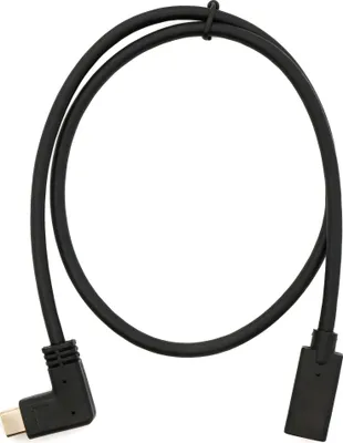 Produktbild von SYSTEM-S USB 3.1 Gen 2 Kabel 60 cm Typ C Stecker zu Buchse Winkel in Schwarz