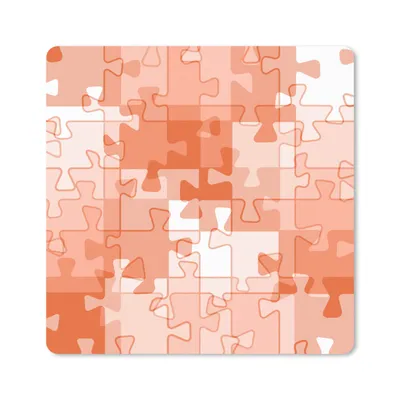 Produktbild von MuchoWow® Mauspad Mousepad Puzzle - Orange - Muster 20x20 cm - Mousepads - Maus Mat - Pad - Mausunterlage - Desk Mat - Bureauartikeln