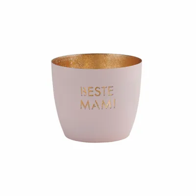 Immagine prodotto di Gift Company Windlicht Madras Beste Mami M, Teelichthalter, Kerzenhalter, Eisen, Pastellrosa, Gold, 8.5 cm, 1091404076