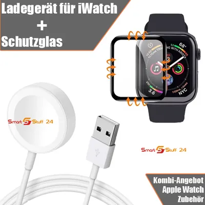 Immagine prodotto di Accessori in offerta Combi Vetro protettivo 3D per Apple iWatch 4 5 6 SE e iWatch Charger Top 44mm