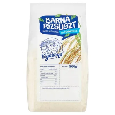 Produktbild von Vollkorn Reismehl Vegabond 500g Braunes Reismehl / fein gemahlen / glutenfrei / vegan