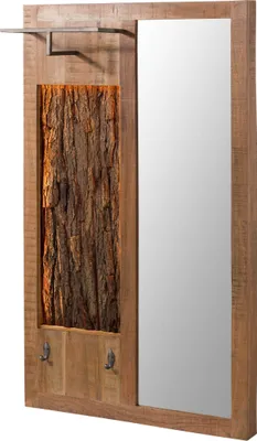 Image de MASSIVMOEBEL24 | Porte manteau en bois d'Acacia 88x8x148 naturel laqué BARK #121