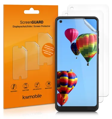 Produktbild von kwmobile 3x Displayschutzfolie kompatibel mit Samsung Galaxy A21s Folie - klare Schutzfolien Set in transparent