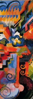 Obrázok produktu pre August Macke Art Print Obraz - Farebná kompozícia, 1912 (158 x 53 cm)