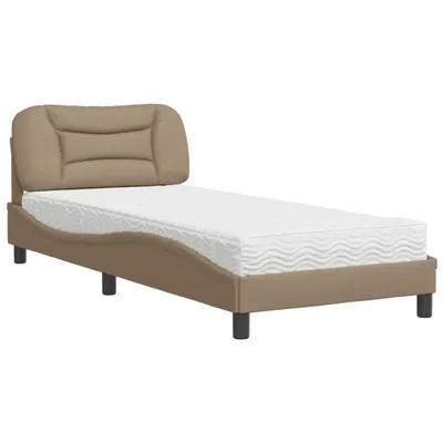 Produktbild von Bett mit Matratze "Hvar" Cappuccino-Braun 80x200 cm Kunstleder