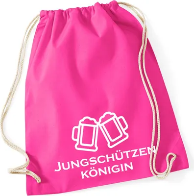 Produktbild von Huuraa Turnbeutel Jungschützenkönigin Schützenfest 12 Liter Fuchsia Baumwolle Rucksack Geschenkidee