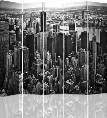Produktbild von Paravent - Raumteiler Nyc Skyline - Dekorativer Raumtrenner cm. 180x170 (5 x)