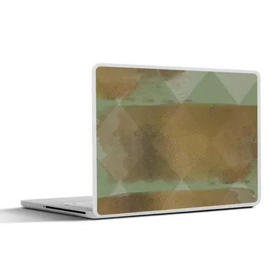 Produktbild von MuchoWow® Laptop Aufkleber Sticker Cover Muster - Streifen - Gold - Grün 31x22.5 cm - Laptop-Deko
