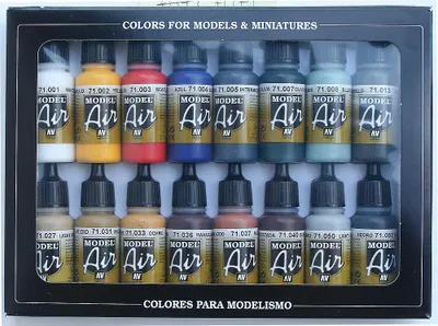 Zdjęcie produktu dla Vallejo Colours Model Air Basic Set 100 501 Zestaw farb modelarskich do aerografu