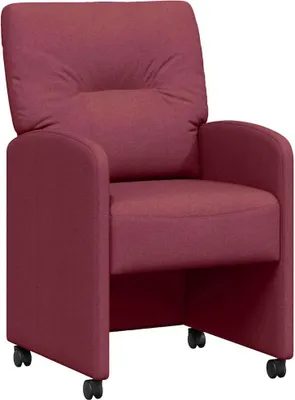 Produktbild von vidaXL Esszimmerstühle mit Rollen 2 pcs Weinrot 57 x 67 x 95 cm Stoff