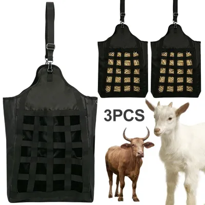 Produktbild von Heutasche - Heufutterbeutel für Pferde - 3er-Set - Oxford-Gewebe - Langsame Fütterung - Für Pferde, Ziegen, Schafe, Esel und Rinder