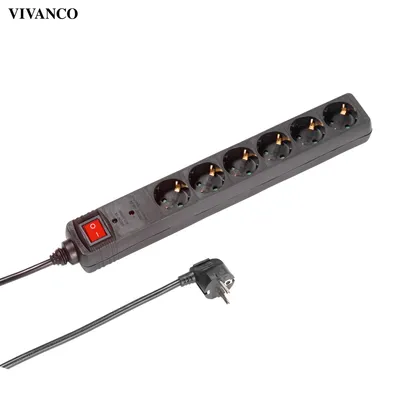 Image de ViVanco™EBLS 6SS power extension 1.4 m 6 prise(s) AC Indoor Black