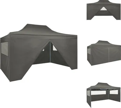 Produktbild von vidaXL Faltzelt Pop-Up mit 4 Seitenwänden 3 x 4,5 m Anthrazit -  Pavillons & Partyzelte