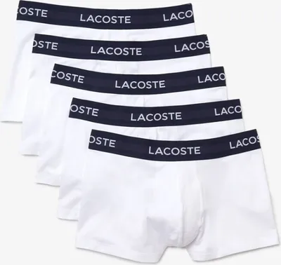 Produktbild von Lacoste 5er Pack Unterhosen Baumwolle Stretch Boxer Weiß/Navy