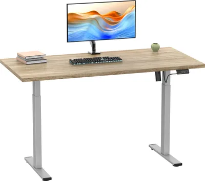 Zdjęcie produktu dla Regulowana wysokość biurka | Bezstopniowa regulacja wysokości elektrycznej 71-120 cm | Komputerowy Wymiary 110x50 | Stół biurowy Lona