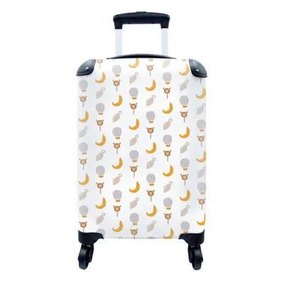 Produktbild von MuchoWow® Koffer Handgepäck Trolley Rollkoffer Kleine Reisekoffer mit 4 Rollen - Illustrationen - Pastell - Muster - Cabin Size < 55x40x23 cm & 55x40x20 cm - Fotokoffer - Kabinenkoffer - Boardgepäck - Reise-Box - Reisekoffer - Reisegepäck - Koffer mit Bild - Trolley für Kinder