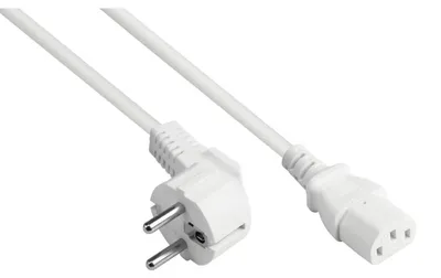 Produktbild von Netzkabel Schuko Typ E+F auf C13, weiß, 2,5m, 1mm2
