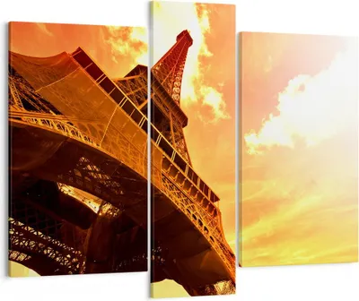 Produktbild von Bild auf Leinwand - Leinwandbild - Eiffelturm Paris Stadt Bau - 95x80cm - Wand Bild - Wanddeko - Leinwanddruck - Bilder - Kunstdruck - Wanddekoration - Leinwand bilder - Wandkunst - CB95x80-0501