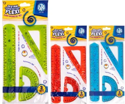 Imagen del producto de Juego de geometría de 3 piezas, 20 cm, Astra, flexible (Flexi)