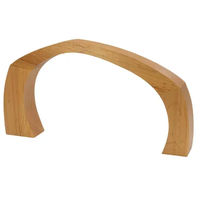 Das Bild zeigt einen elegant geschwungenen Krippenbogen aus hellem Holz der durch seine schlichte und moderne Form besticht und sich ideal als dekoratives Element für eine Krippenszene eignet