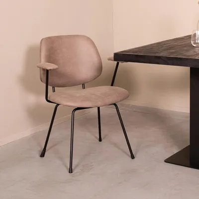 Produktbild von LABEL51 Rivano Esszimmerstuhl – Taupe – 62 x 82 x 58 cm – 2er-Set