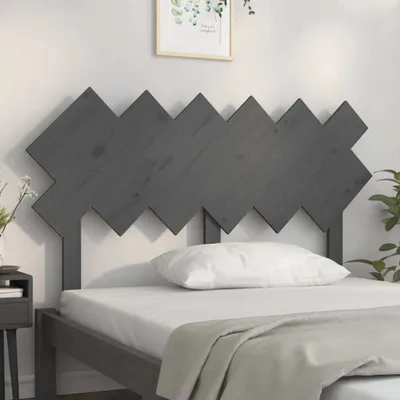 Produktbild von The Living Store Bett-Kopfteil Grau 132x3x81 cm Massivholz Kiefer