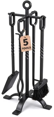 Obrázek produktu pro Sada 5 kusů nástrojů pro krb, 66 cm, pro vnitřní použití, vyrobená z kovaného železa