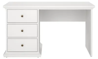 Image de CALICOSY - Bureau 3 tiroirs blanc L130 cm - SOFIA