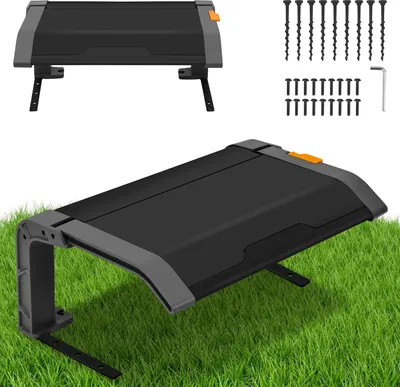 Jopassy Rasenmäher Garage für Mähroboter Klappbare Überdachung 72x56x36 cm Schwarz Grau Dach Schwarzer Stahlrahmen Metall Pulverbeschichtet