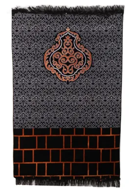 Immagine prodotto di Tappeto da preghiera Kiswa Kaaba 600 g nero 110 x 70 cm - Kaaba da parete