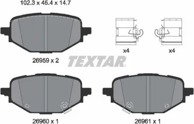 Produktbild von TEXTAR Bremsbeläge Satz Hinten 2695901