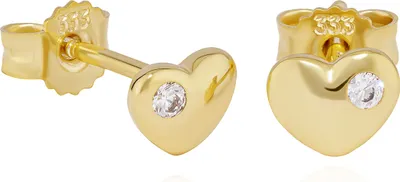 Produktbild von NKlaus Paar Herz Ohrstecker 333 Gelb Gold 8 Karat 4x5mm Damen Ohrringe Zirkonia weiß 11944