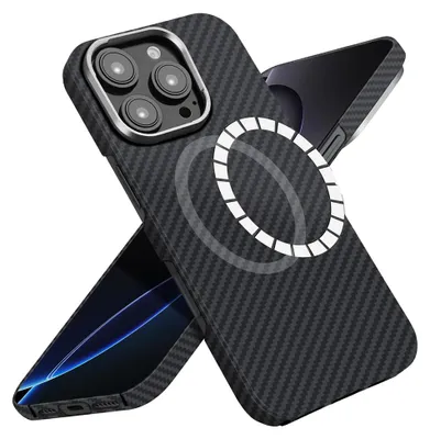 Produktbild von Techsuit – Aramidfaser-MagSafe-Schutzhülle für iPhone 16 Pro – schwarz