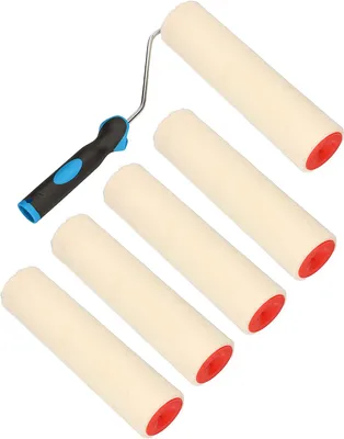 Produktbild von KOTARBAU® 5er Set Velours-Farbroller 230 mm mit Gummigriff Farbwalze Pinsel Walzenbürste Rollerwalze Rollerpinsel für Anstricharbeiten und Renovierung