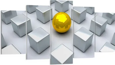 Produktbild von Bild auf Leinwand - Leinwandbild - Abstrakt computergrafik würfel - 160x85cm - Wand Bild - Wanddeko - Leinwanddruck - Bilder - Kunstdruck - Wanddekoration - Leinwand bilder - Wandkunst - EA160x85-2531