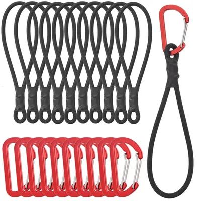 Productafbeelding van Elastische Riemen met Karabijnhaak - 10 Stuks - 25 cm