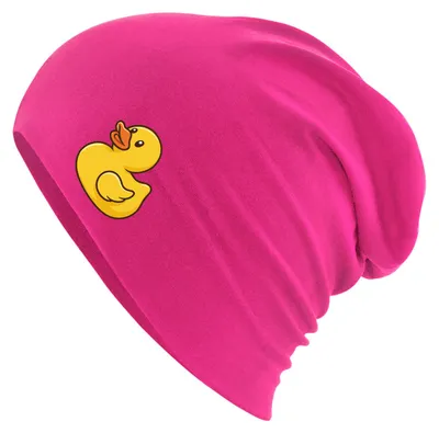 Produktbild von Huuraa Beanie Quietscheente Gummiente Badeente Fuchsia One Size Baumwolle und Elasthan Mütze Geschenkidee